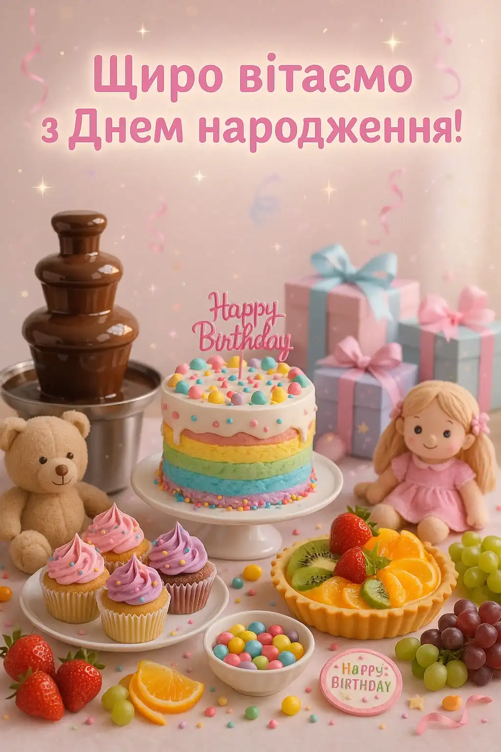 Привітання з днем народження для дитини дівчинки