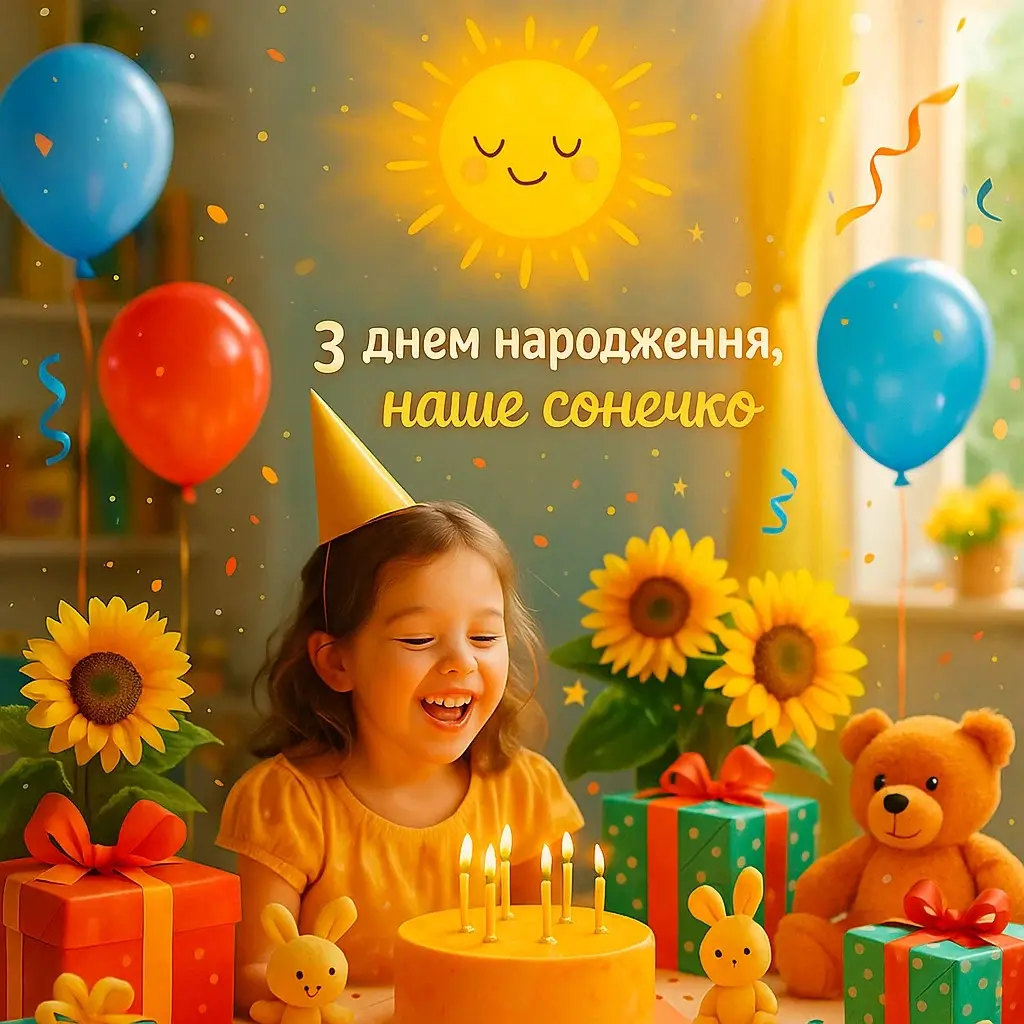 Привітання з днем народження для дитини дівчинки