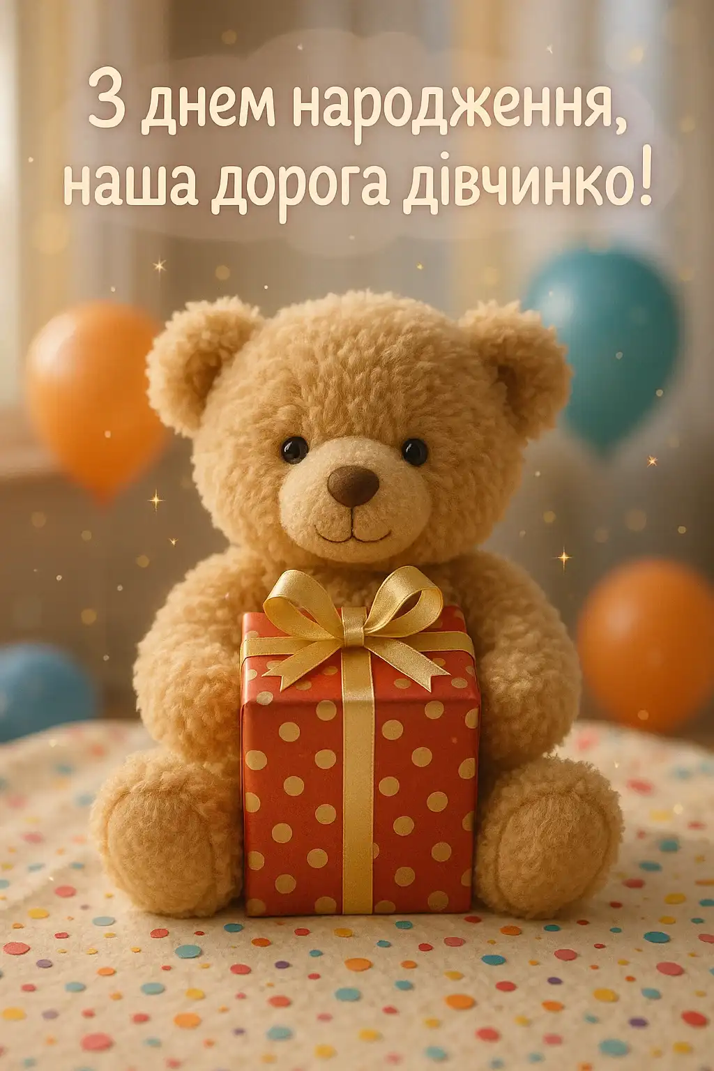 Привітання з днем народження для дитини дівчинки