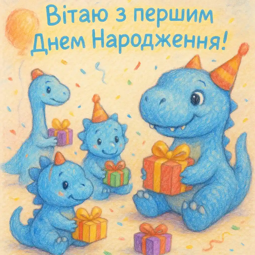 Привітання з 1 рочком хлопчику