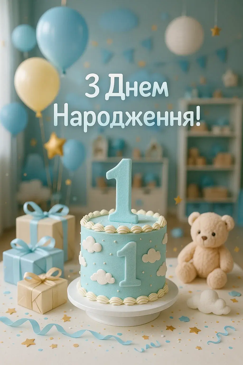 Привітання з 1 рочком хлопчику