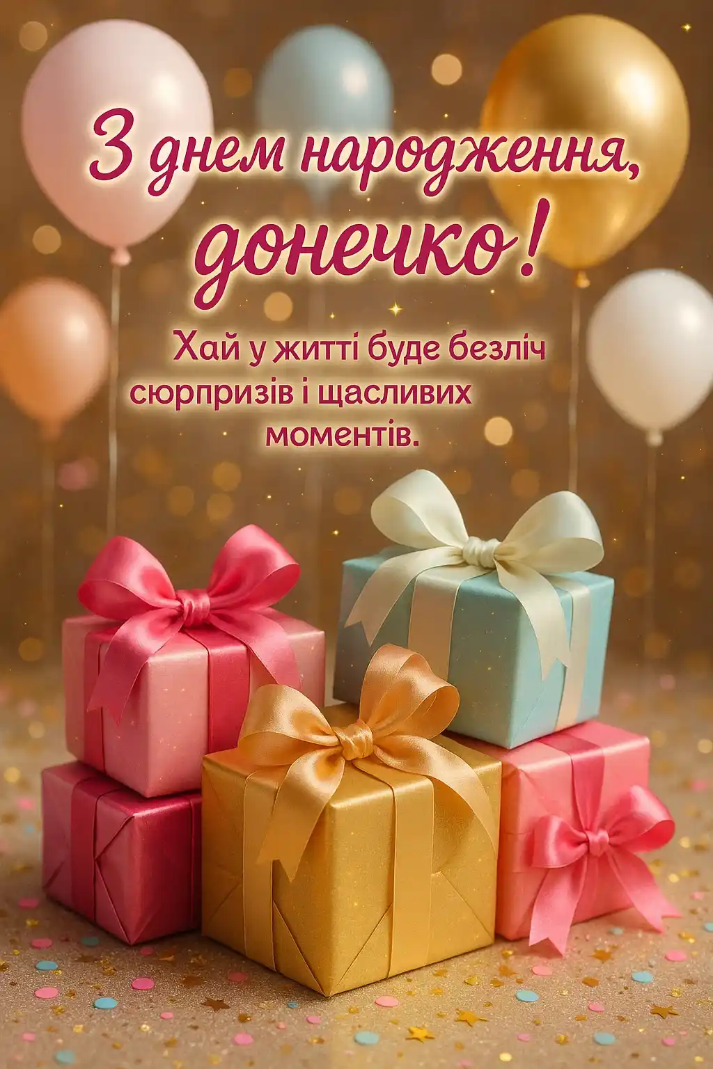 Короткі привітання з днем народження донечці