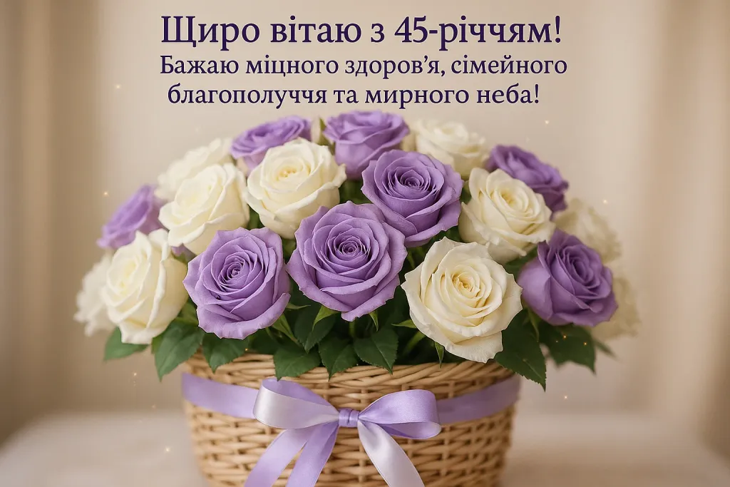 Привітання з 45-річчям жінці