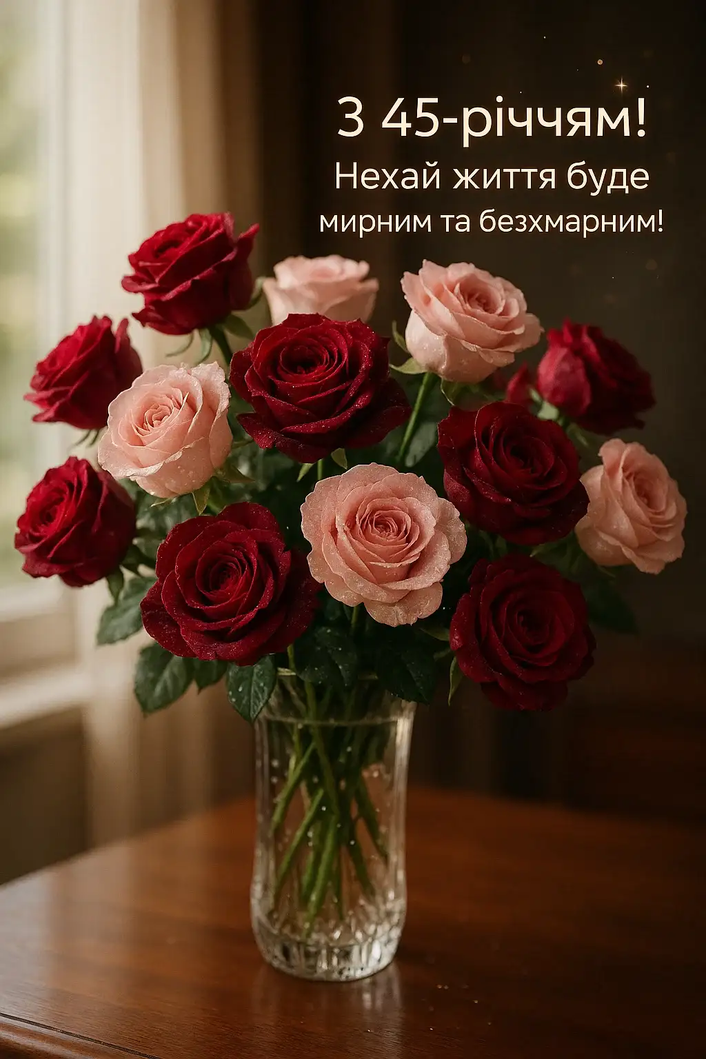 Привітання з 45-річчям жінці