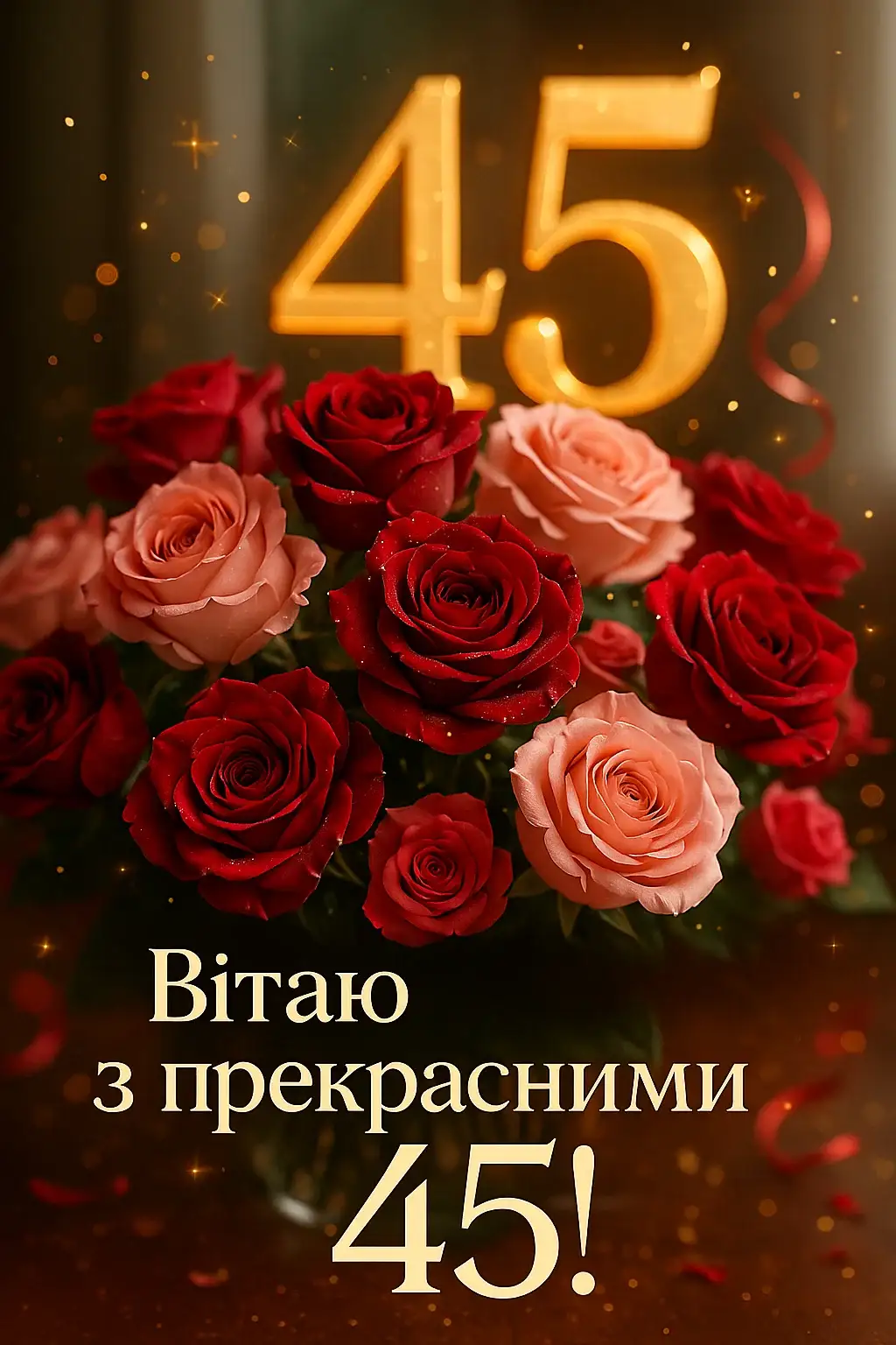 Привітання з 45-річчям жінці