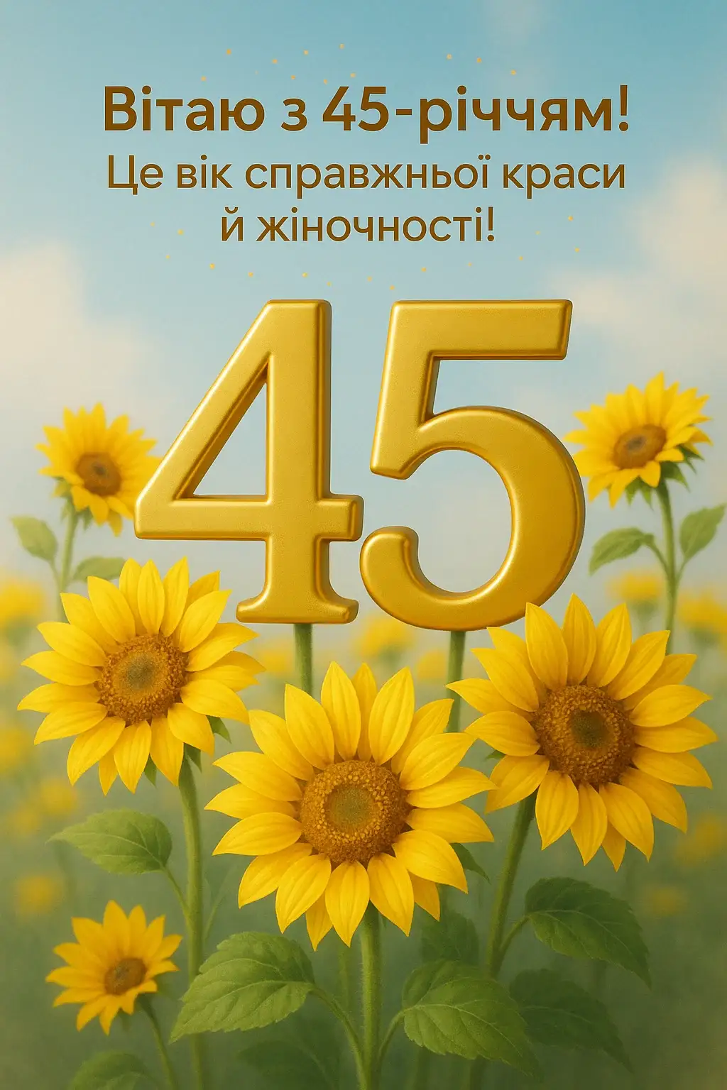 Привітання з 45-річчям жінці