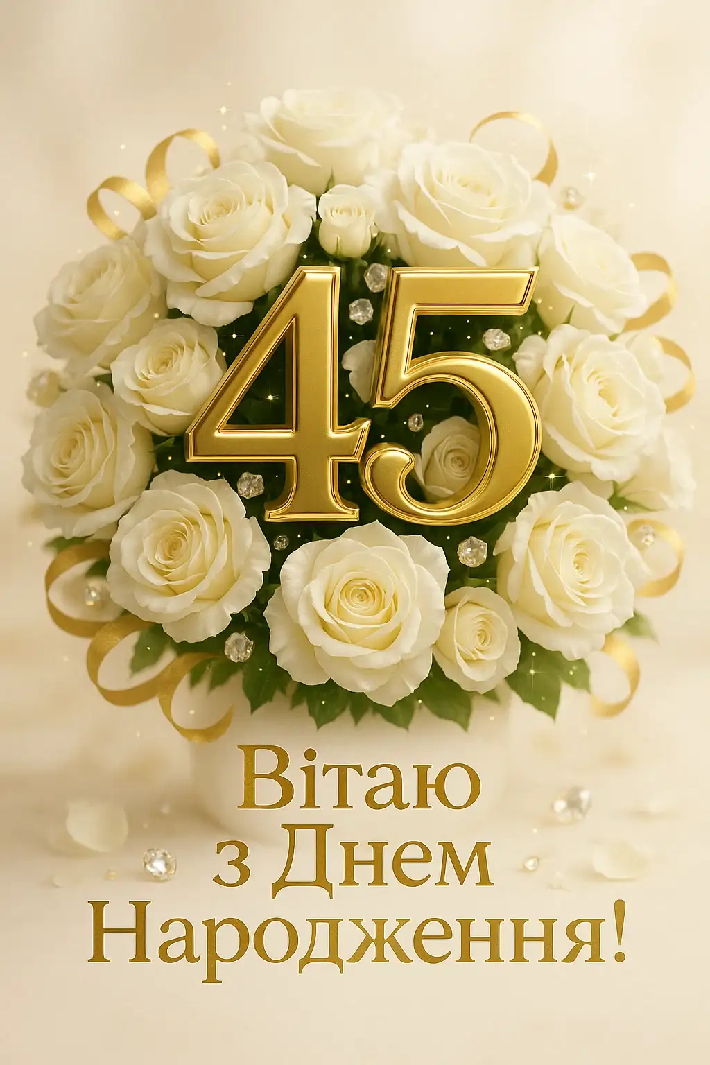Привітання з 45-річчям жінці