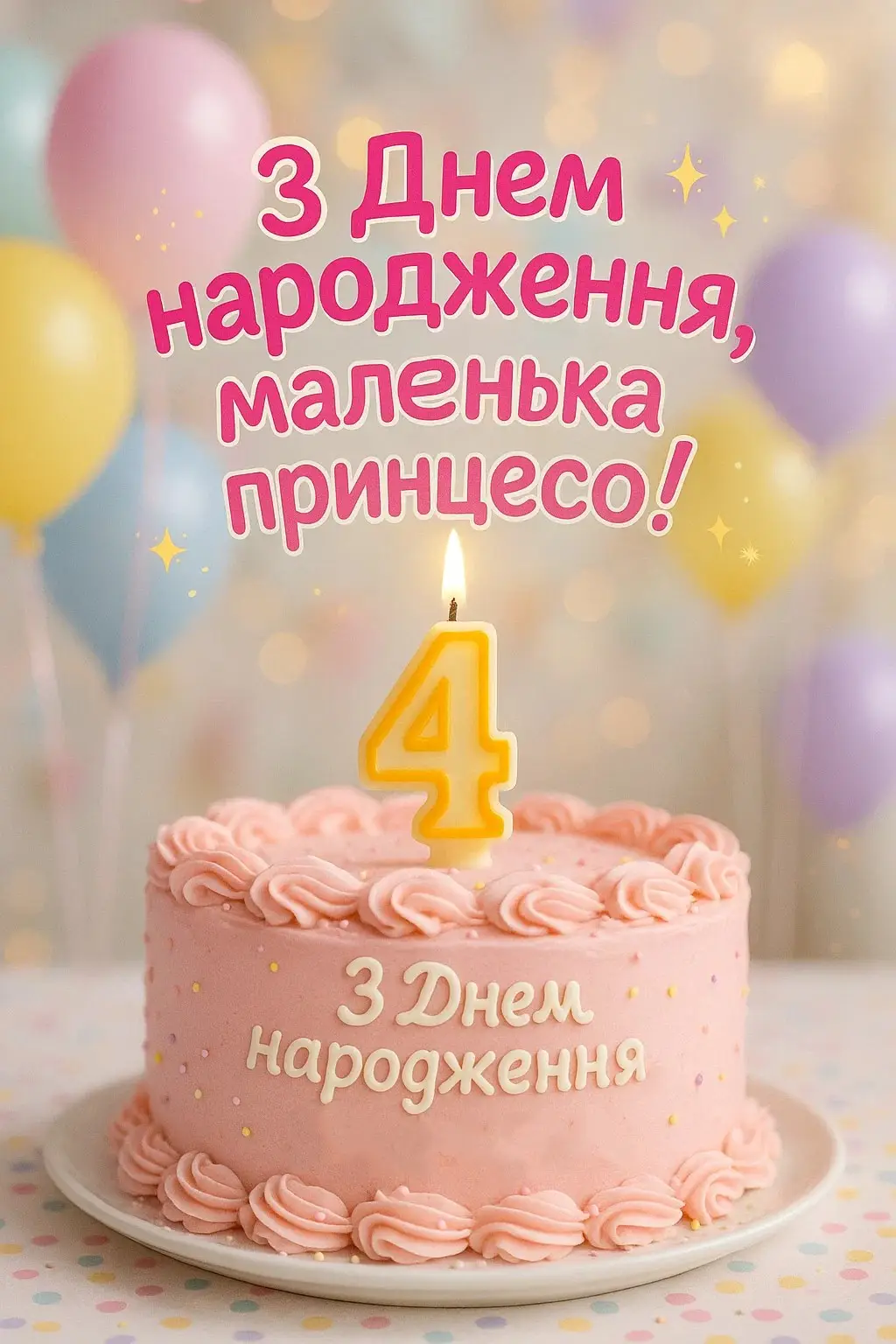 Привітання для дівчинки 4 роки