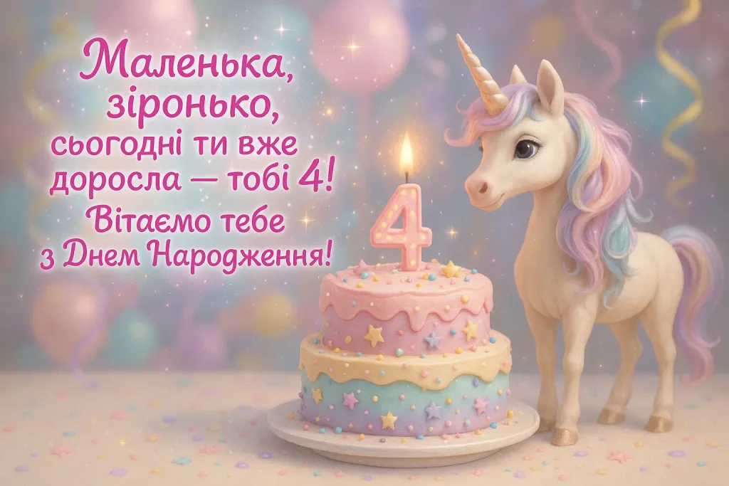 Привітання для дівчинки 4 роки