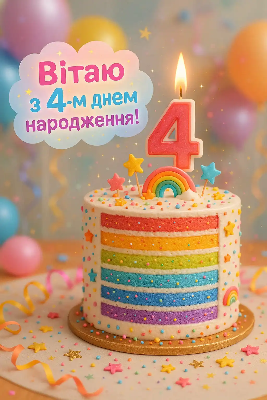Привітання для дівчинки 4 роки