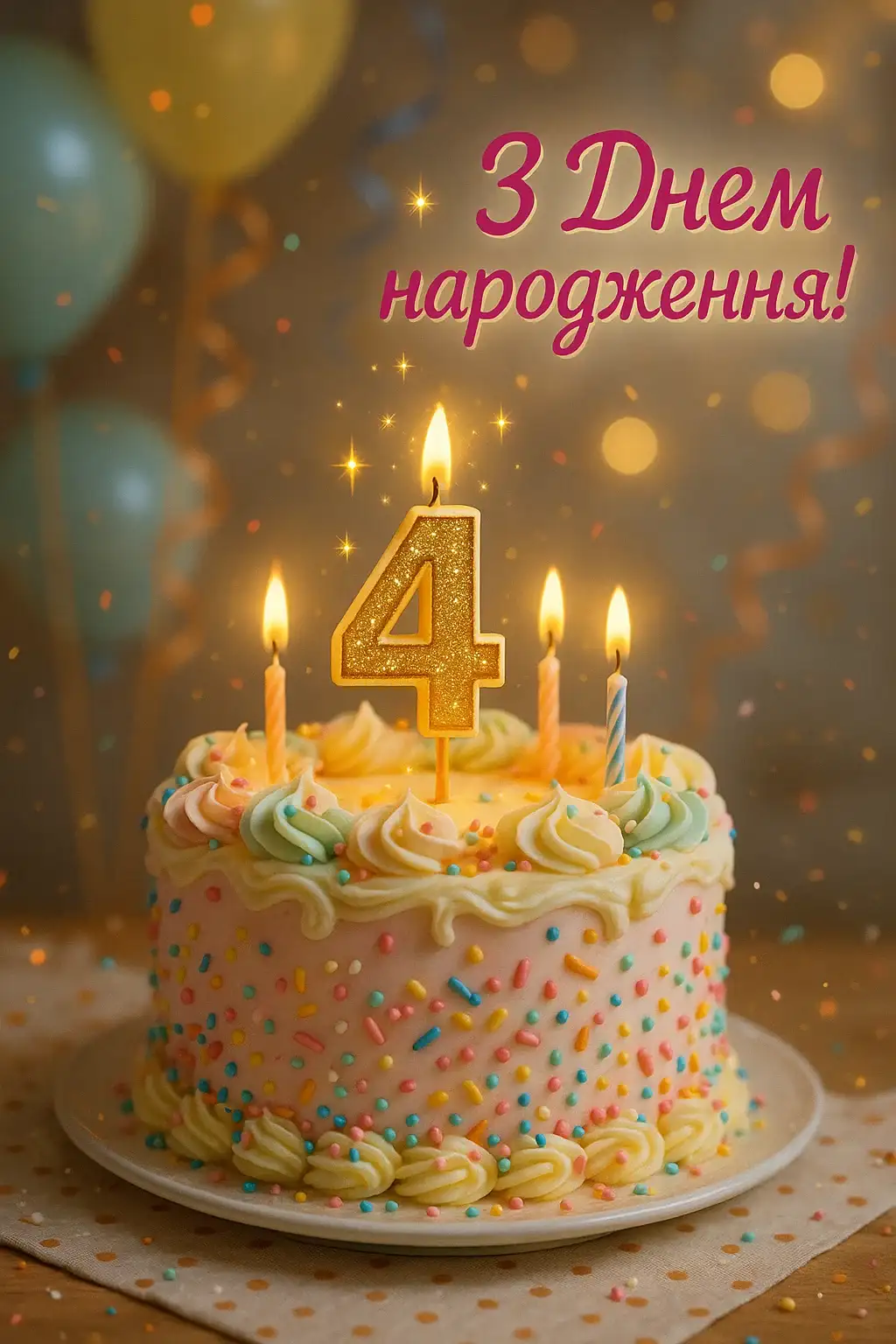 Привітання для дівчинки 4 роки