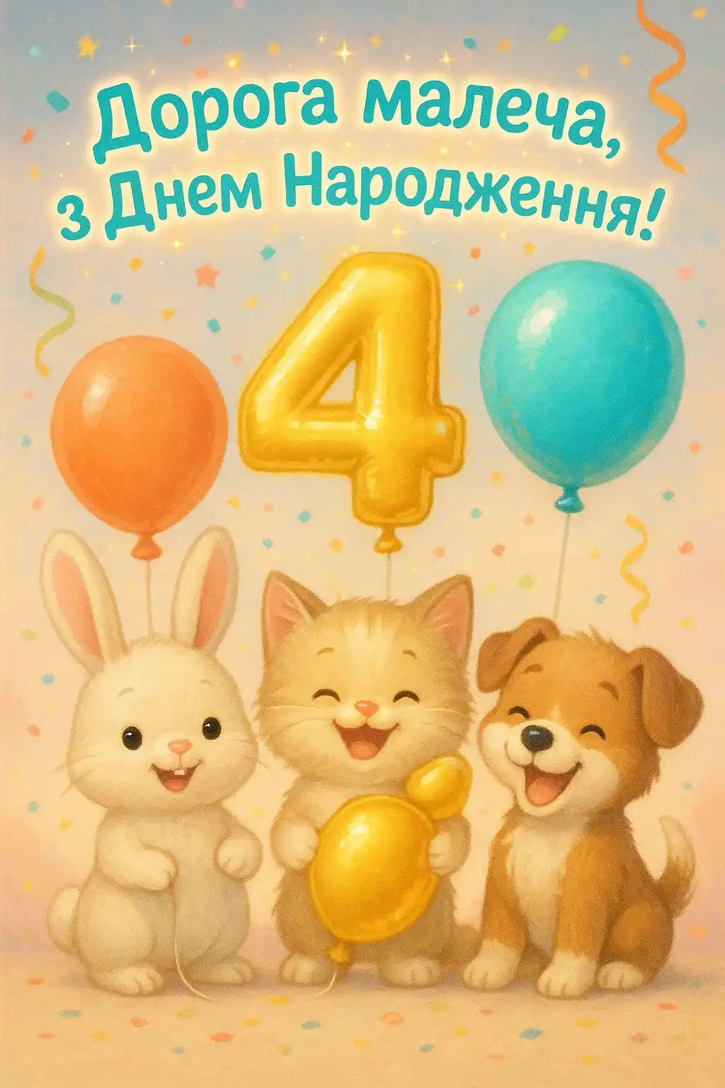 Привітання для дівчинки 4 роки