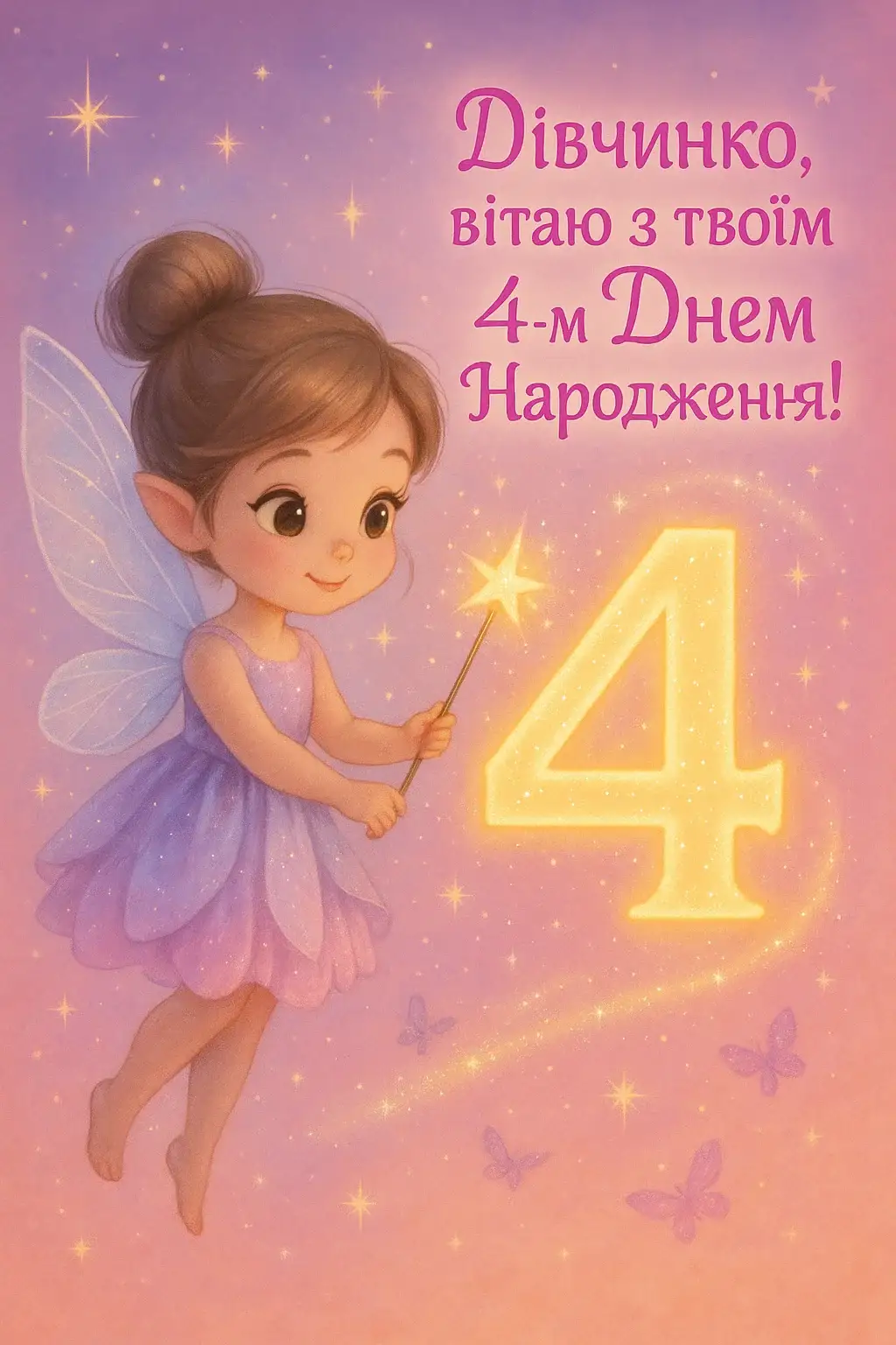Привітання для дівчинки 4 роки