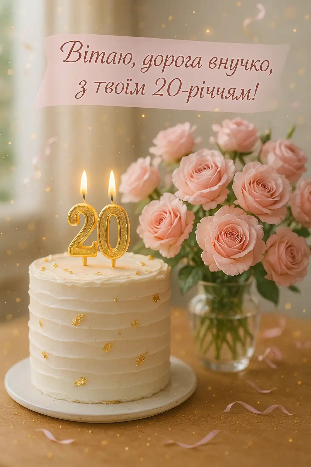 Привітання з днем народження внучці 20 років