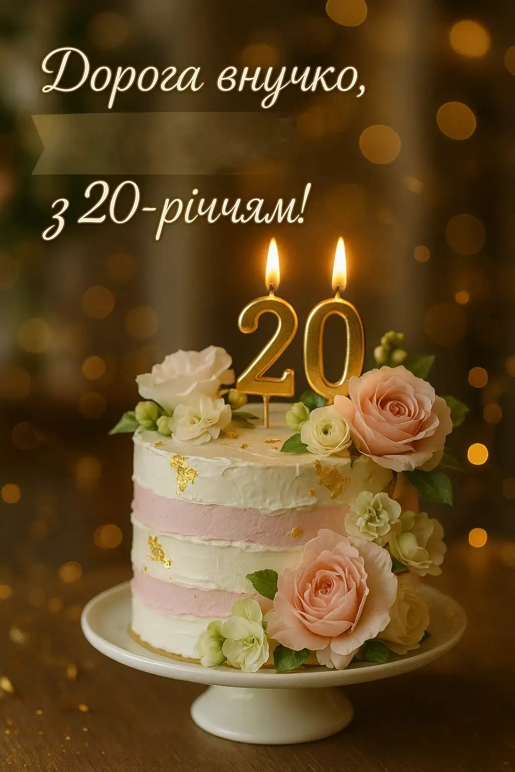 Привітання з днем народження внучці 20 років