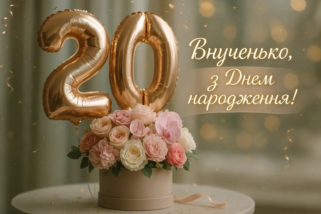 Привітання з днем народження внучці 20 років