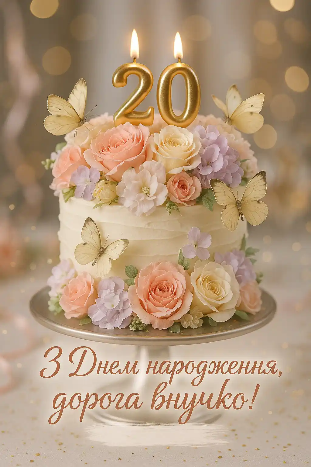 Привітання з днем народження внучці 20 років