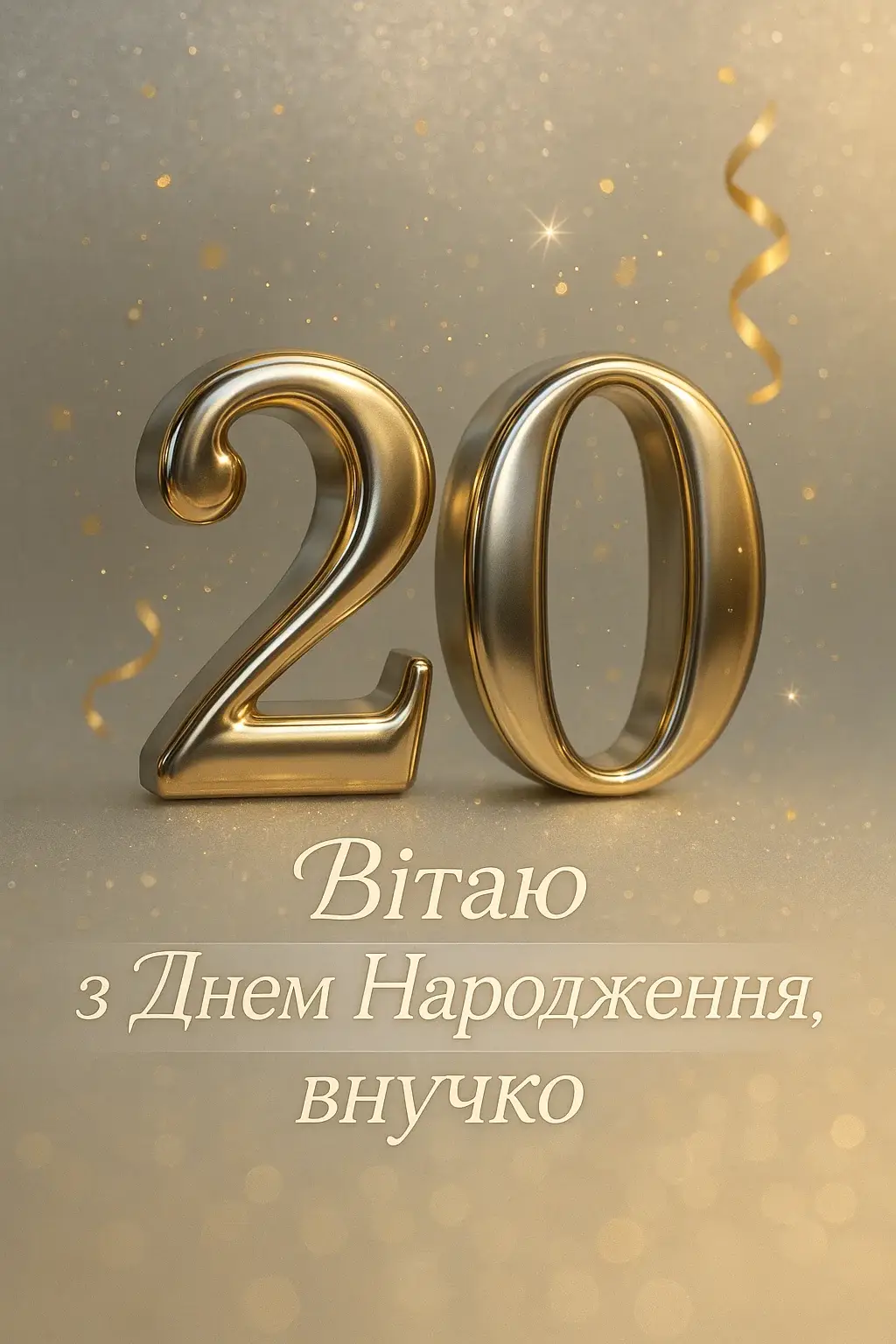 Привітання з днем народження внучці 20 років