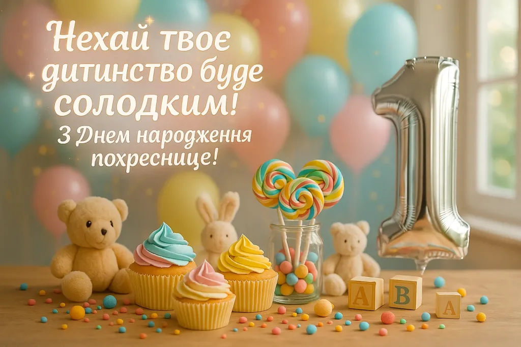 Привітання похресниці з днем народження 1 рік Привітання похресниці з днем народження 1 рік