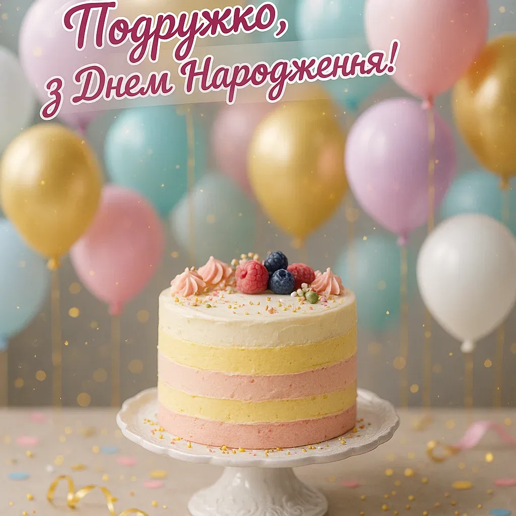 Гарне привітання з днем народження для подруги