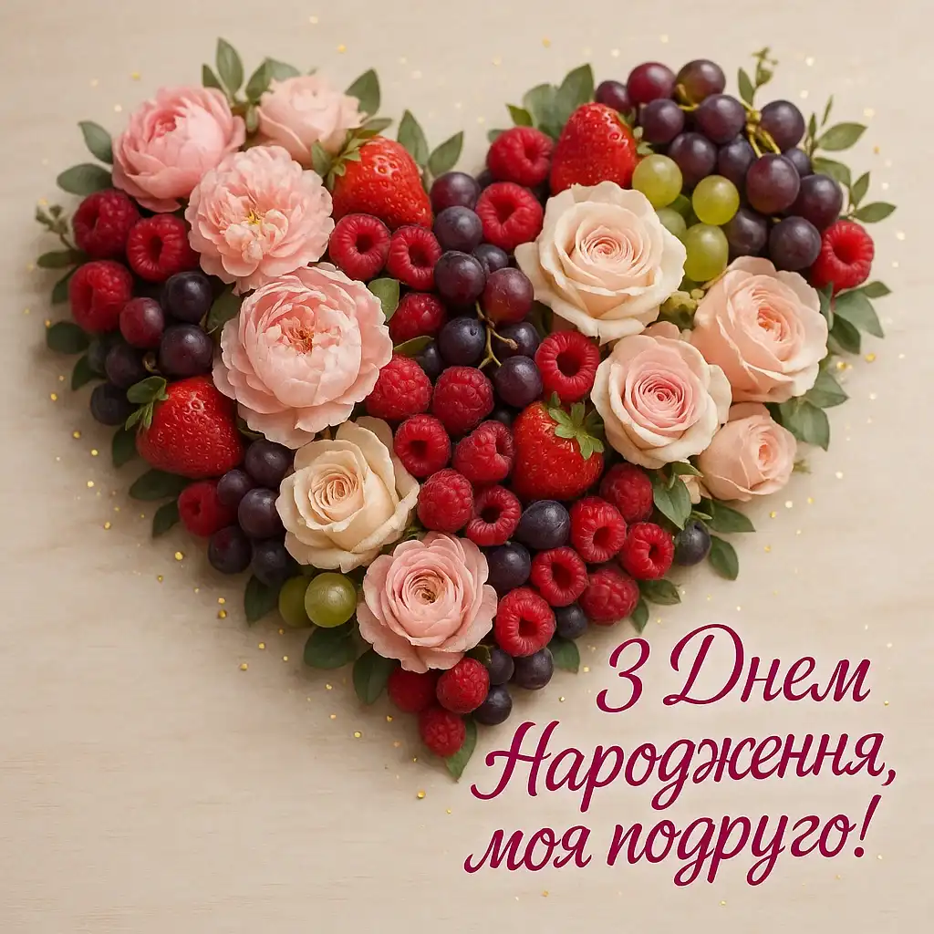 Гарне привітання з днем народження для подруги