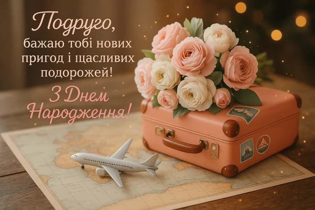 Гарне привітання з днем народження для подруги