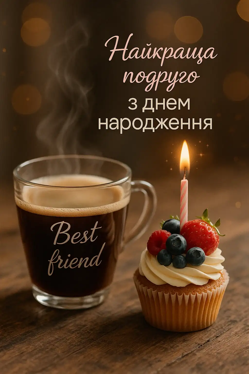 Гарне привітання з днем народження для подруги