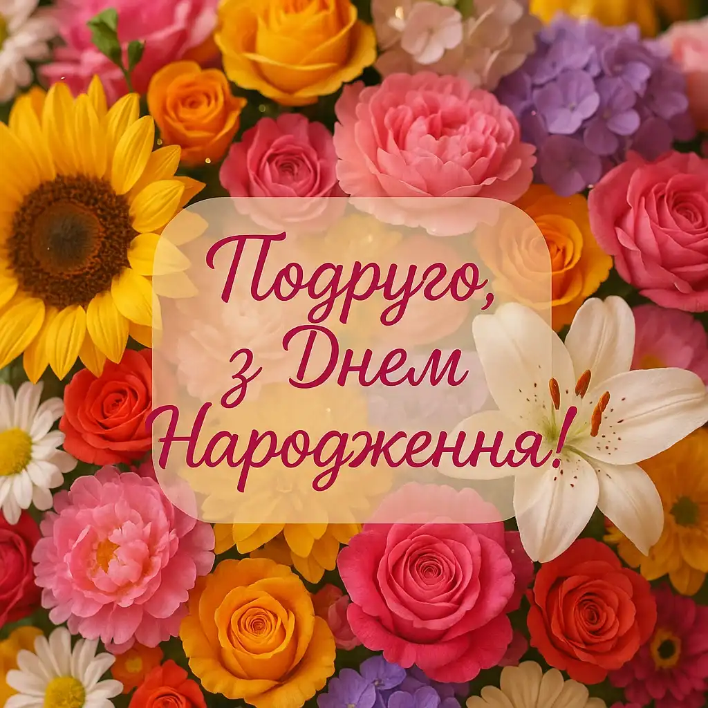 Гарне привітання з днем народження для подруги