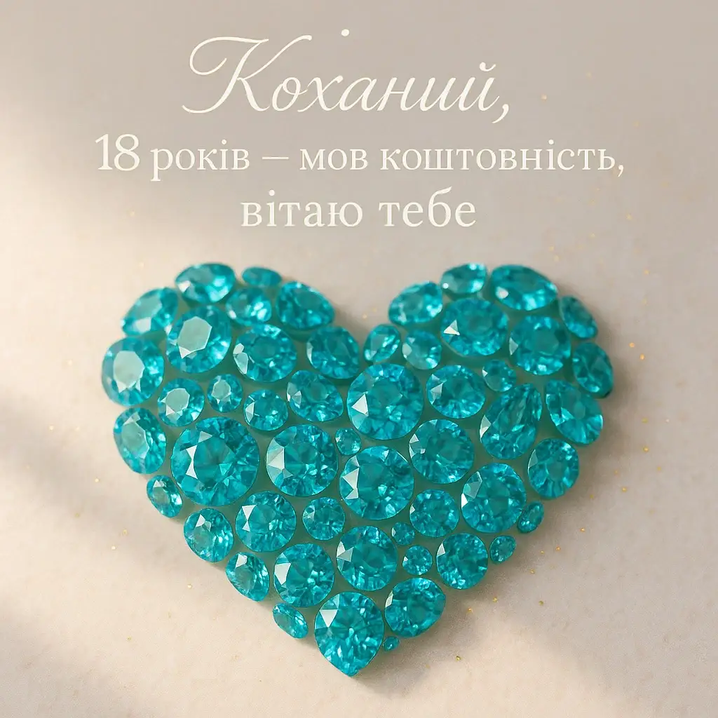 Привітання з бірюзовим весіллям для коханого чоловіка на 18 років весілля Привітання з бірюзовим весіллям для коханого чоловіка на 18 років весілля