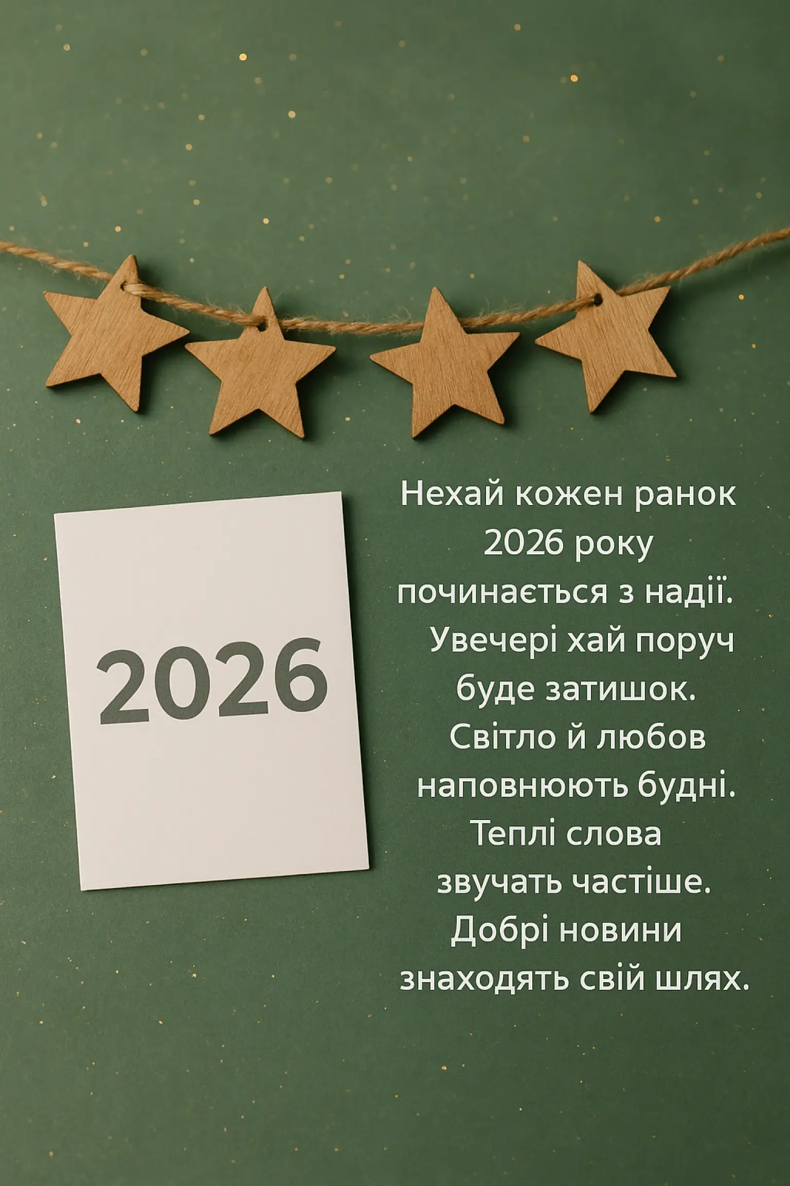Привітання з прийдешнім новим роком 2026: для тих, хто чекає на диво