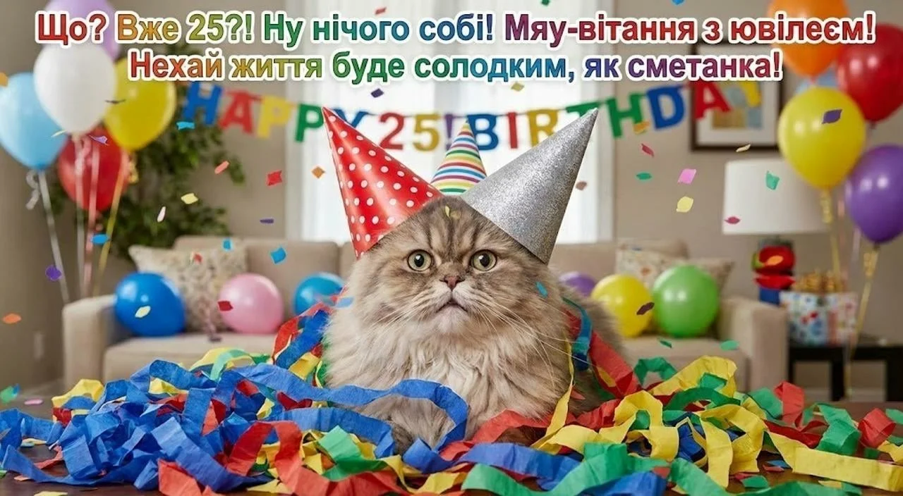 Привітання з ювілеєм на 25 років мужчині