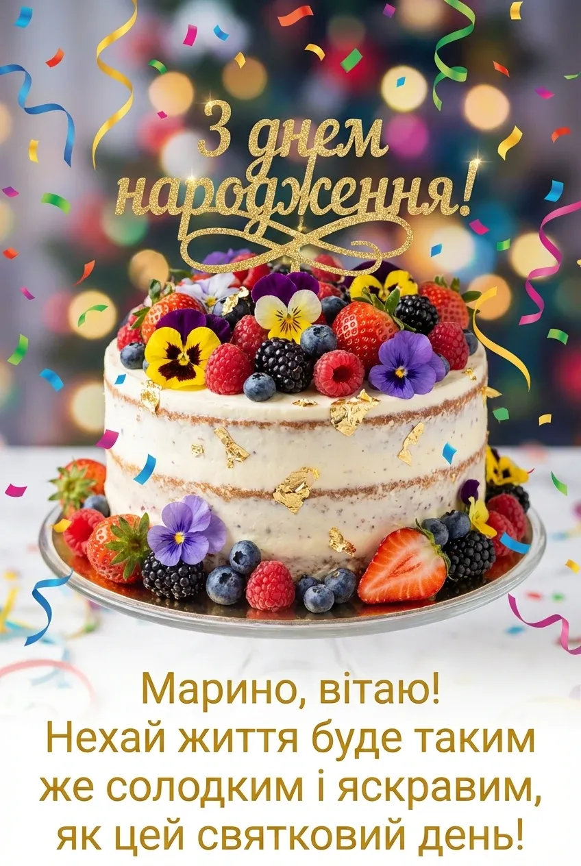 з днем народження марина картинки