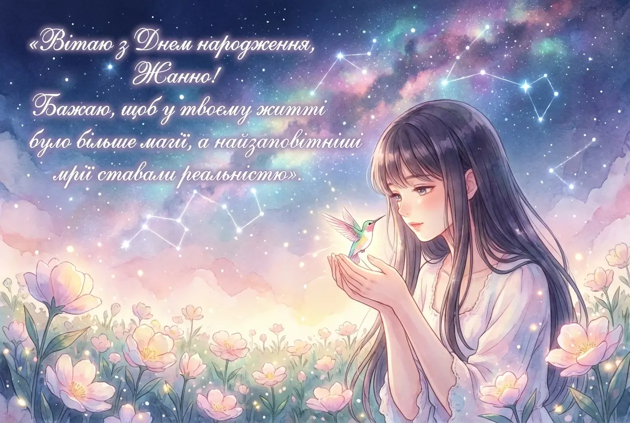 привітання з днем народження жанна