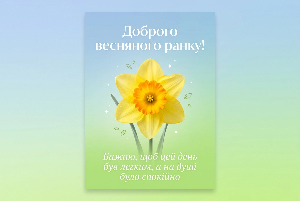 Листівки доброго весняного ранку: найтепліші побажання та затишні картинки для гарного настрою