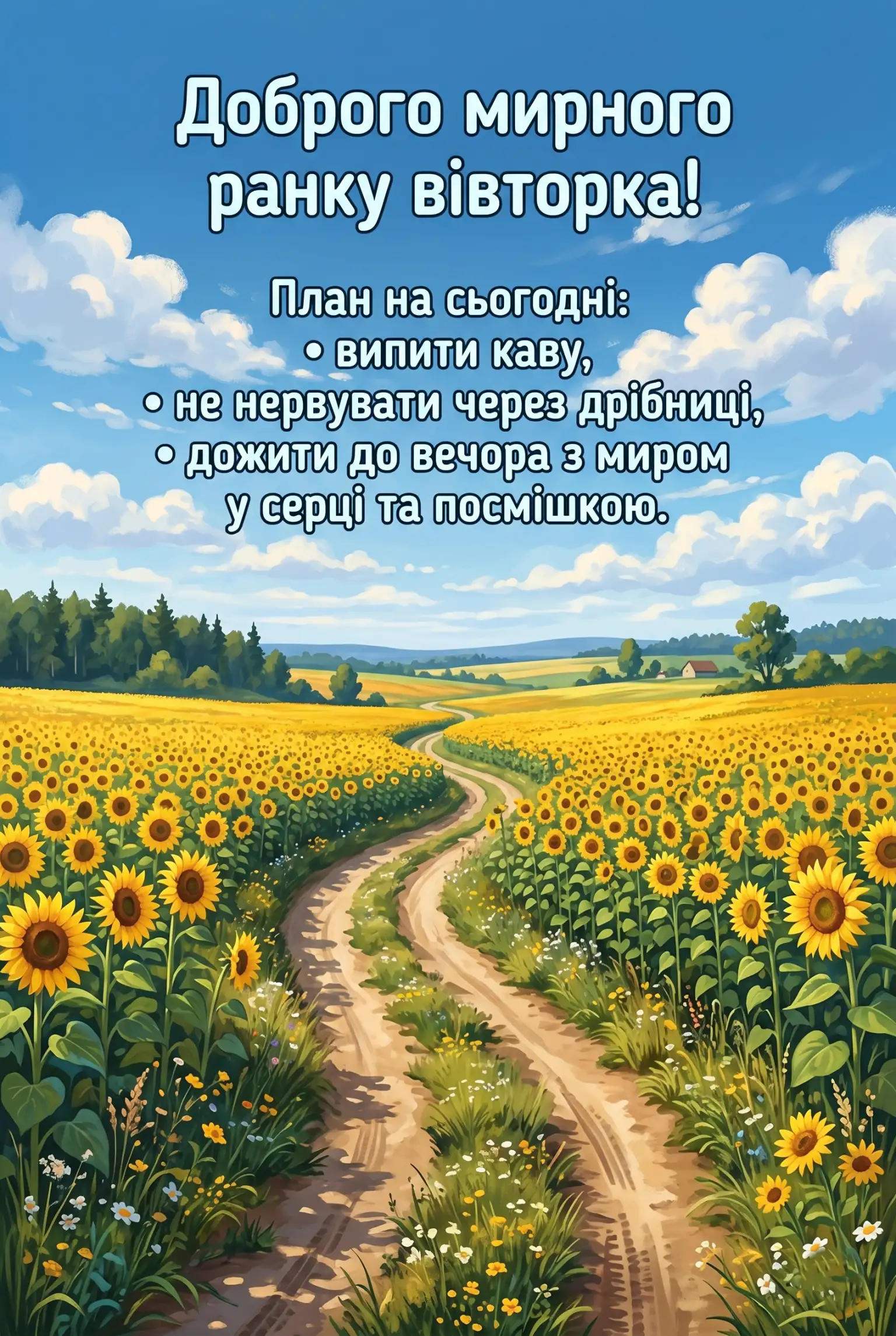 Доброго мирного ранку вівторка: душевні картинки та щирі побажання для гарного дня