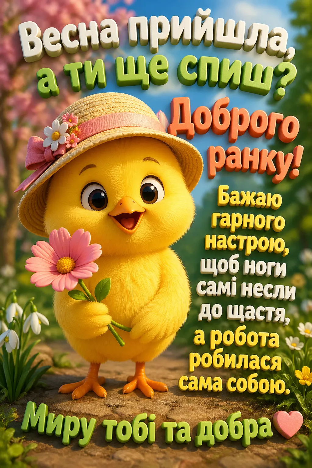 Доброго ранку та гарного настрою: найкращі весняні листівки та привітання
