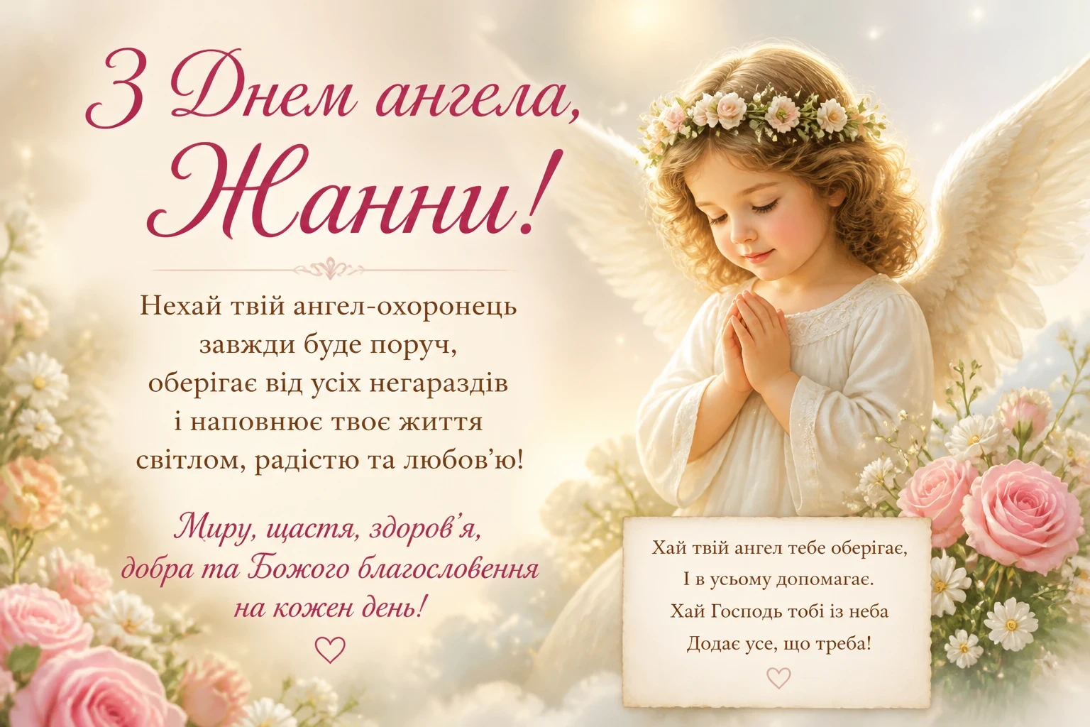 Привітання з днем ангела Жанни