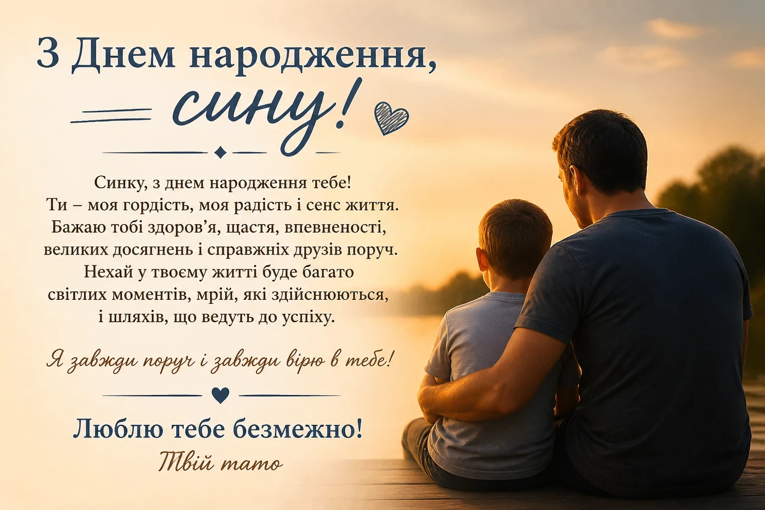 Привітання батька з днем народження сина