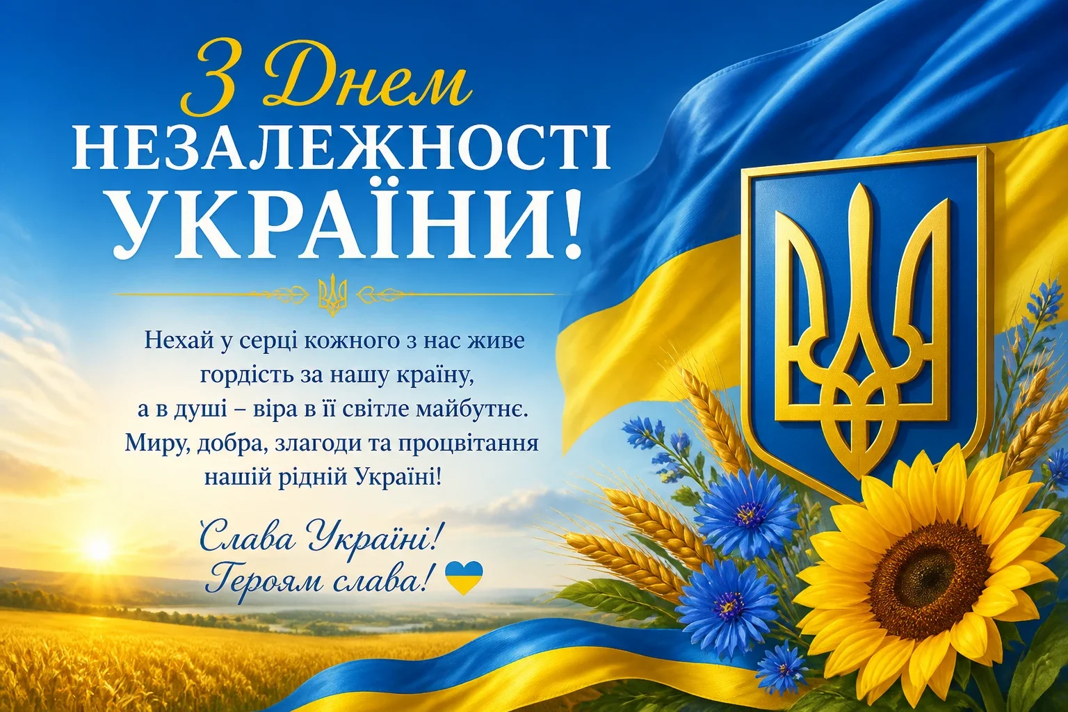 Привітання з днем незалежності України