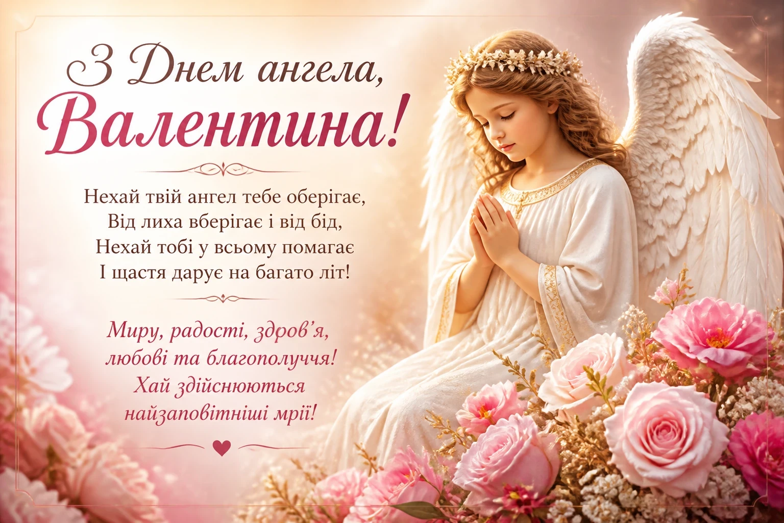 Привітання з днем ангела Валентина