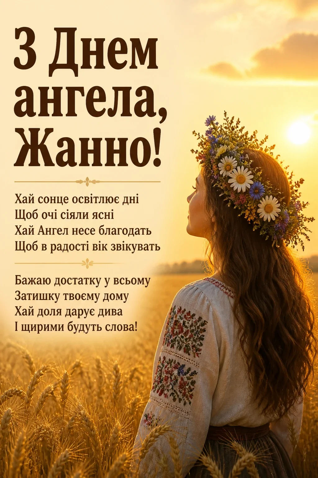 привітання з днем ангела жанна