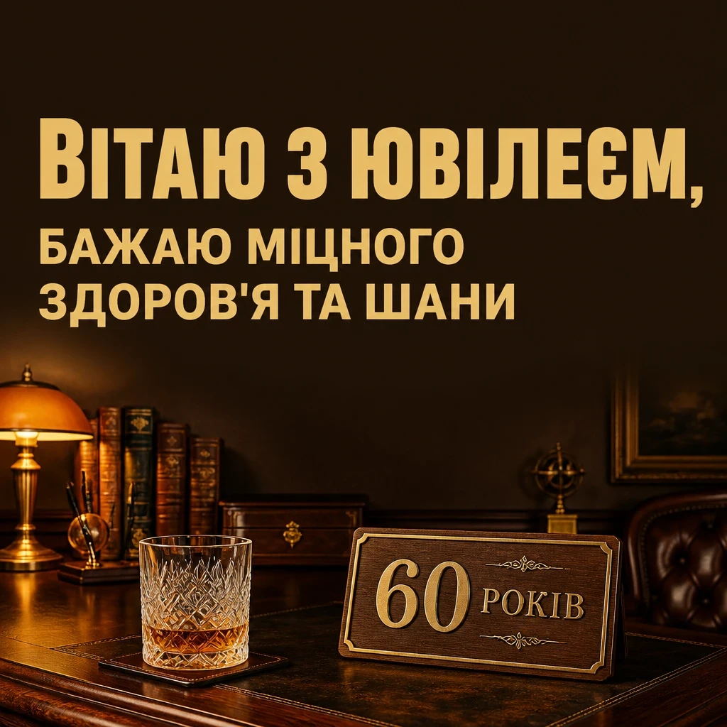 привітання чоловіку 60 річчям вітальна листівка з ювілеєм 60 років