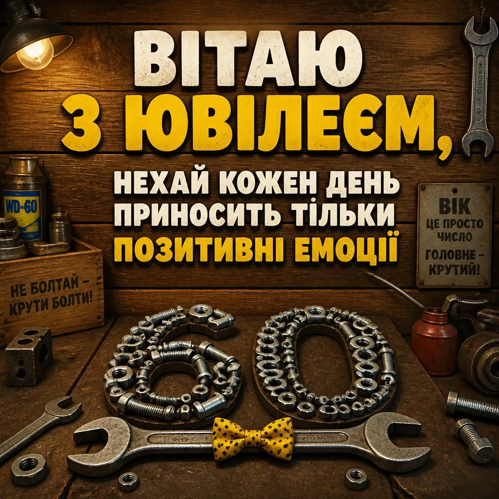 привітання чоловіку 60 річчям вітальна листівка з ювілеєм 60 років