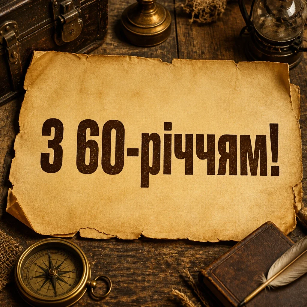 привітання чоловіку 60 річчям вітальна листівка з ювілеєм 60 років