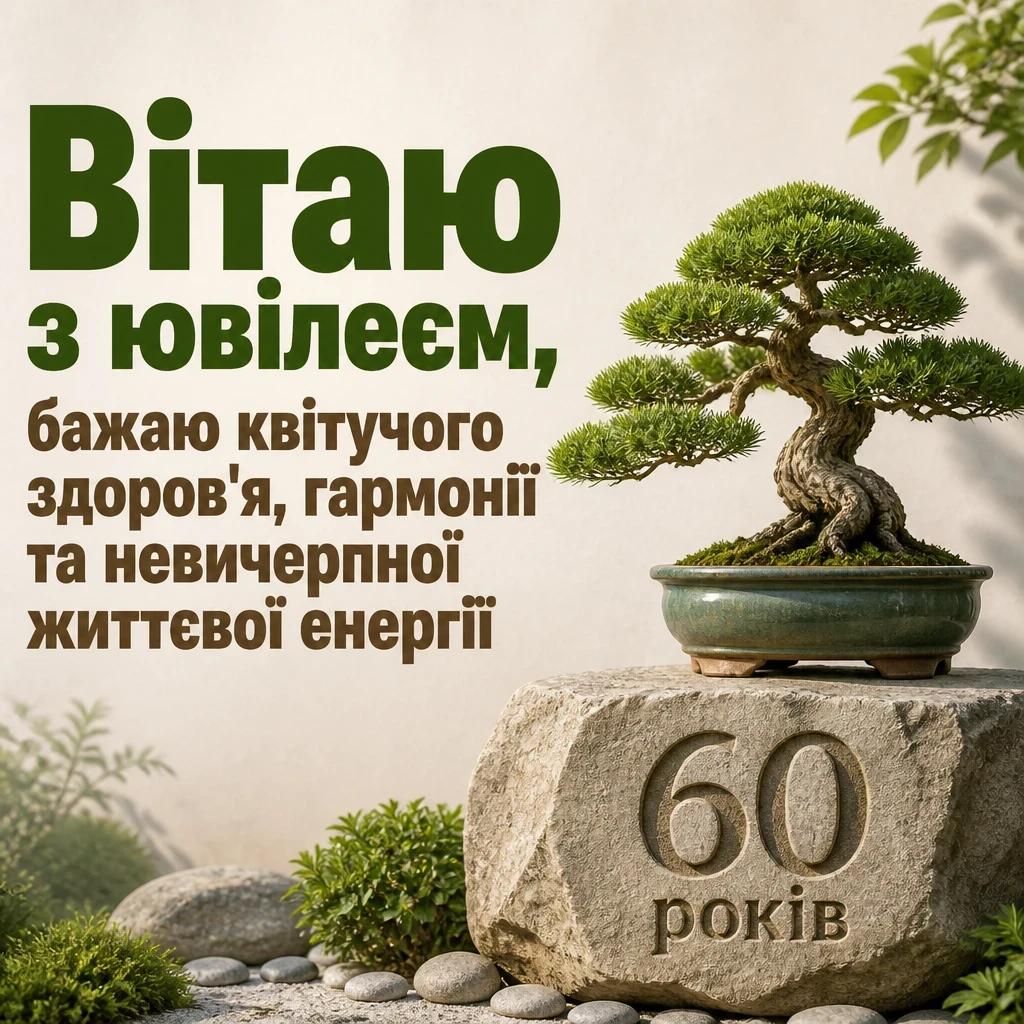 привітання чоловіку 60 річчям вітальна листівка з ювілеєм 60 років