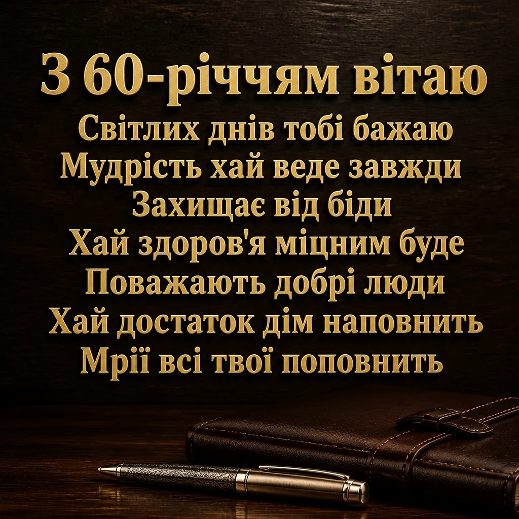 привітання чоловіку 60 річчям вітальна листівка з ювілеєм 60 років