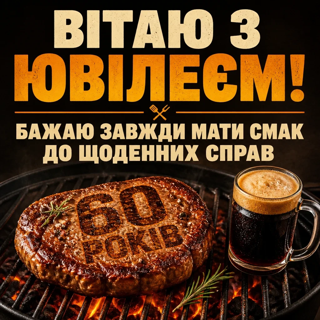привітання чоловіку 60 річчям вітальна листівка з ювілеєм 60 років