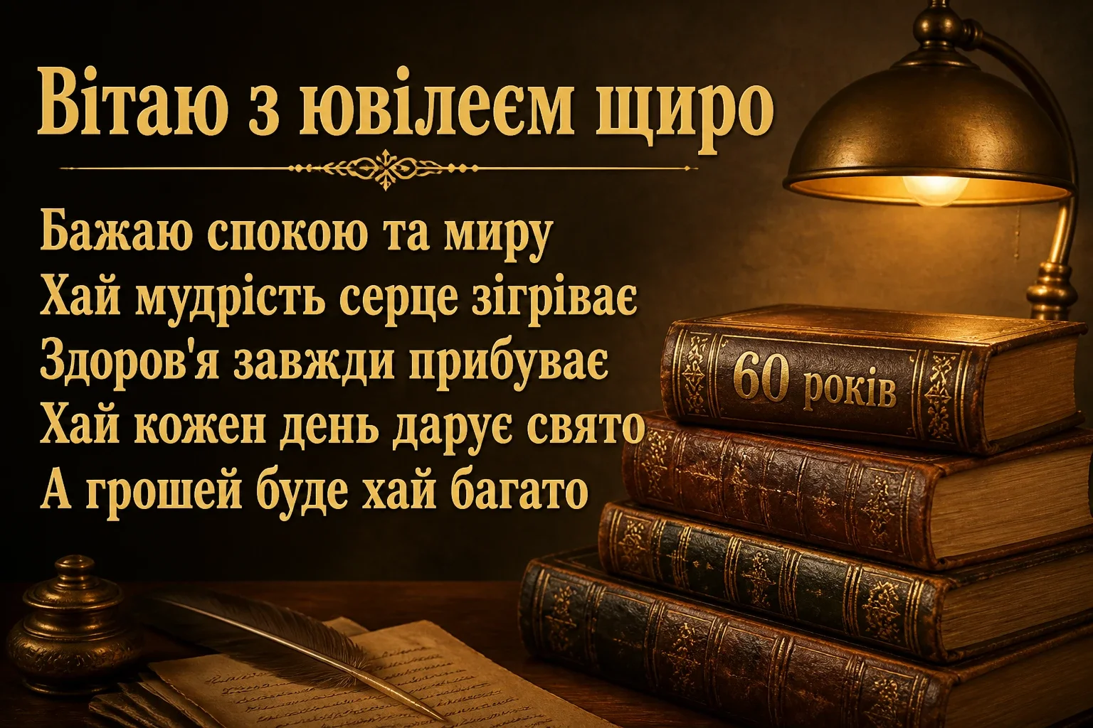 привітання чоловіку 60 річчям вітальна листівка з ювілеєм 60 років