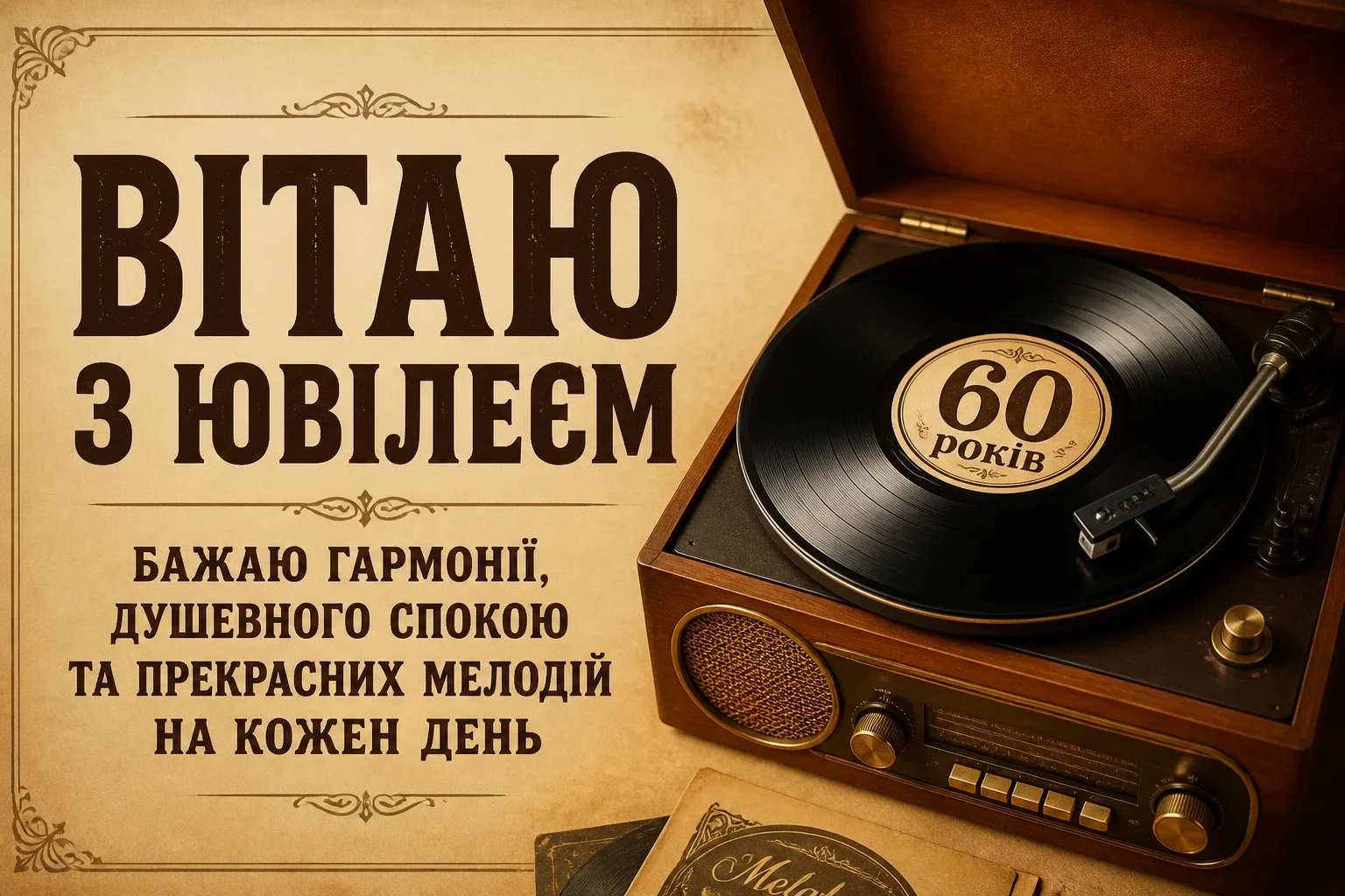 привітання чоловіку 60 річчям вітальна листівка з ювілеєм 60 років