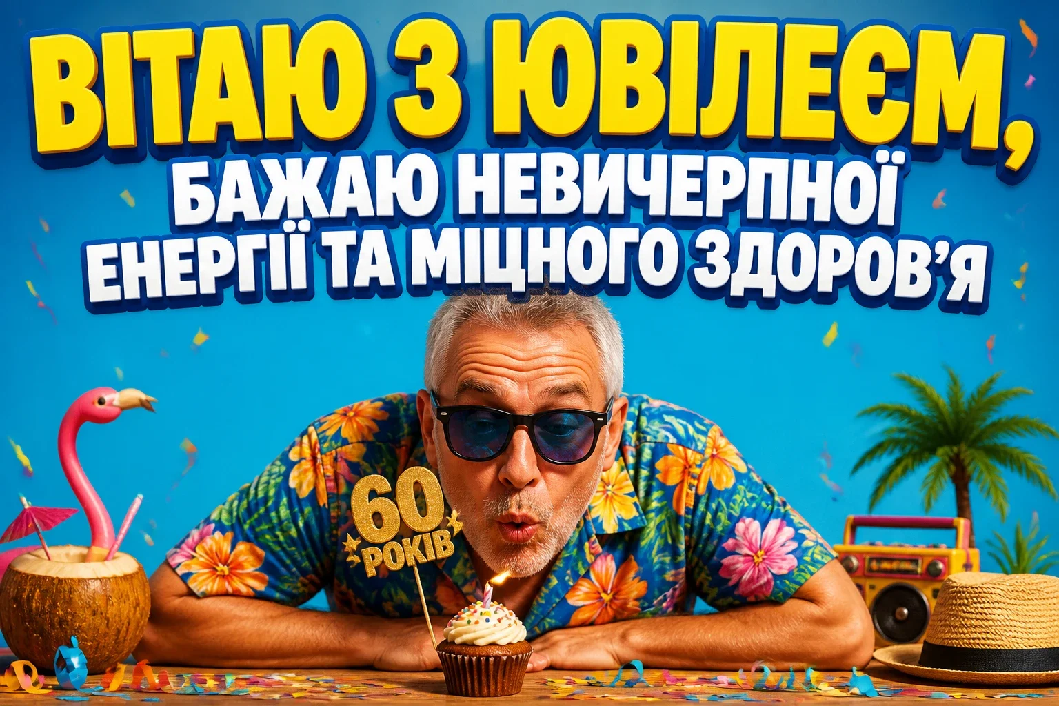 привітання чоловіку 60 річчям вітальна листівка з ювілеєм 60 років